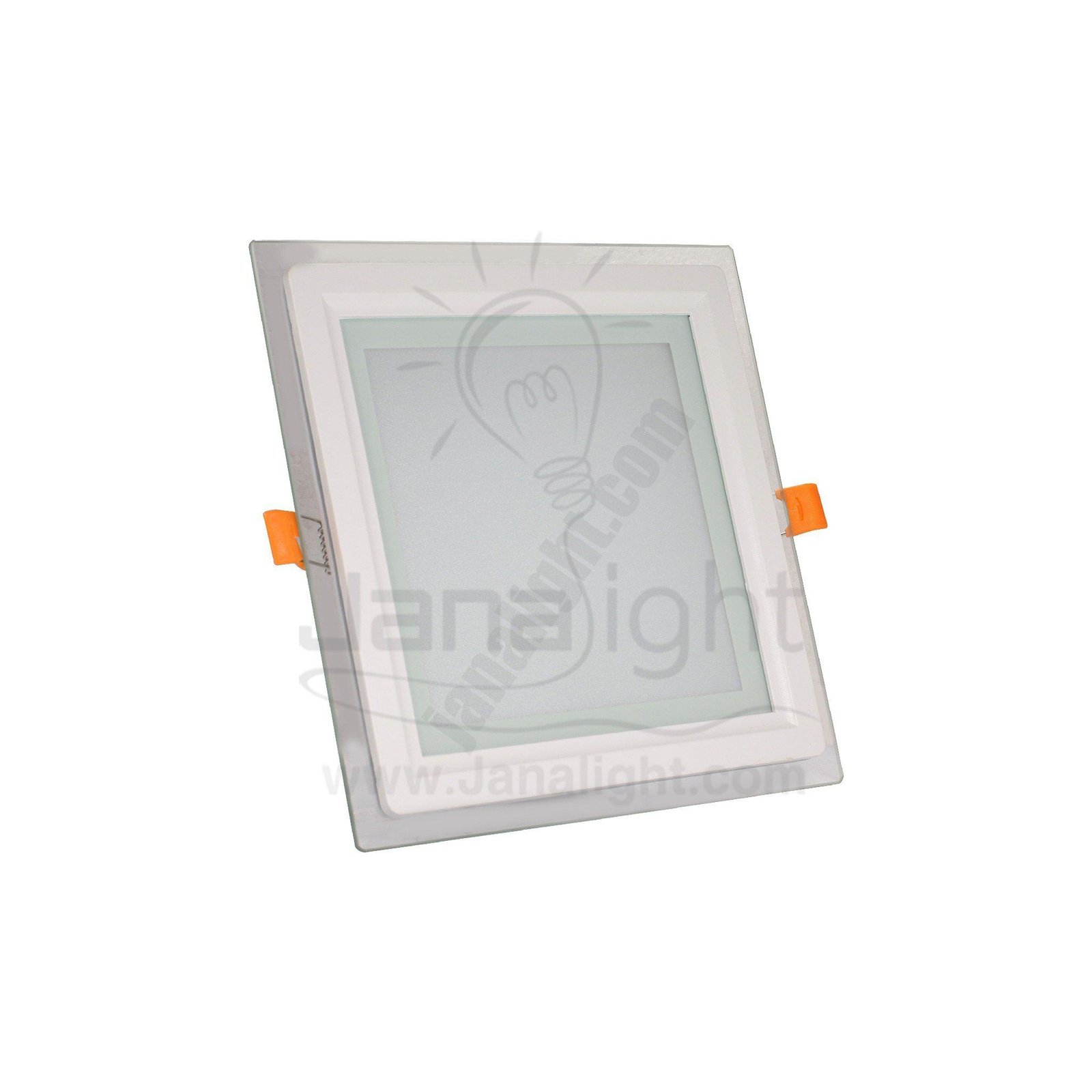 سبوت بانيل زجاجي 18 وات مربع ابيض Square Warm 18 Watt Glass Spot Panel Light